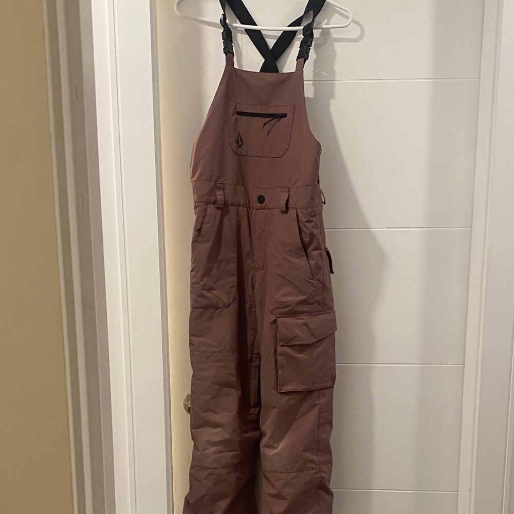 Volcom purple bib snow pants